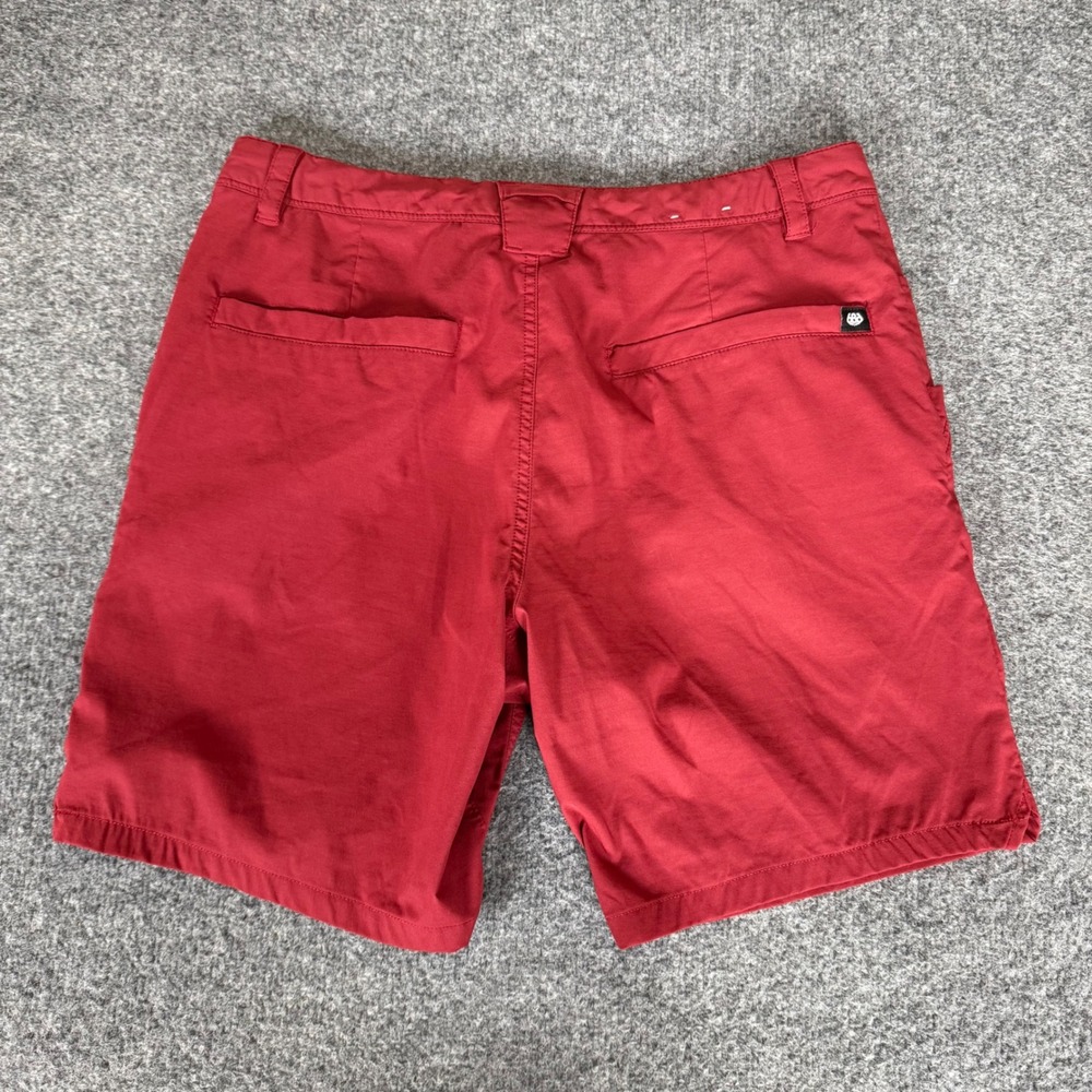686 Everywhere Featherlight Chino Shorts Mens 32 Red Stretch Lightweight Travel - Picture 4 of 10